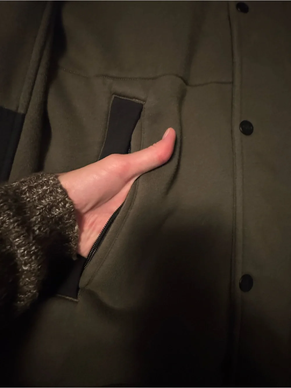 The North Face Olive Green & Black Hooded Windbreaker Jacket